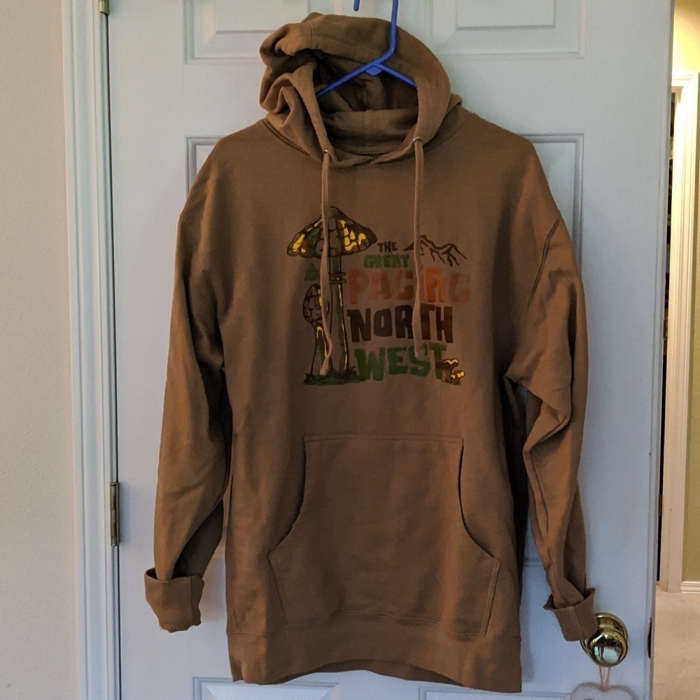 Hoodie Oversize Mountain Hiker Forager Mushroom Sweatshirt Outdoors Unisex S Nwt
